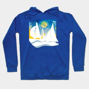 Abstract Nautical Sailing Regatta Hoodie